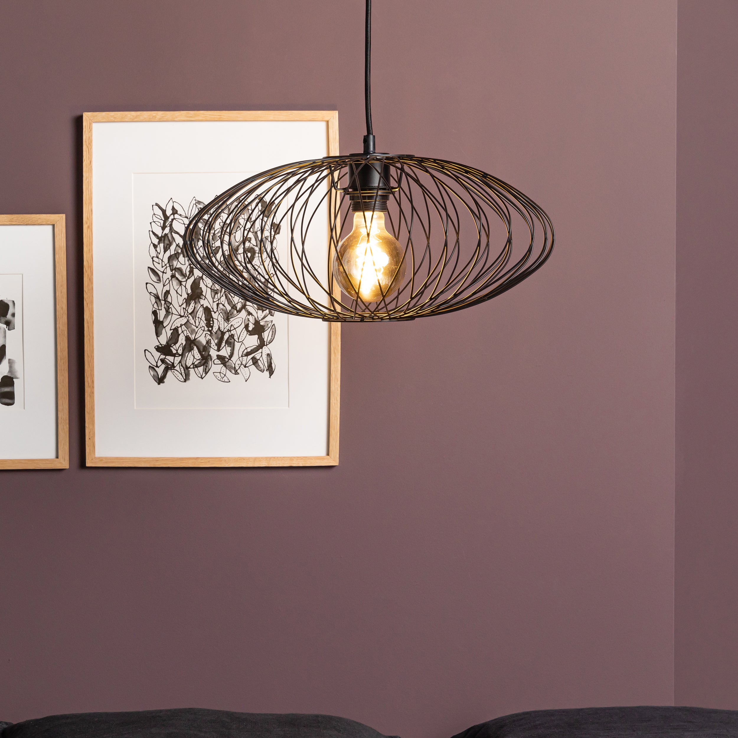 Brilliant Lampa wisząca Norden 40cm czarny matowy metal/szkło 1x A60, E27, 40W - 5