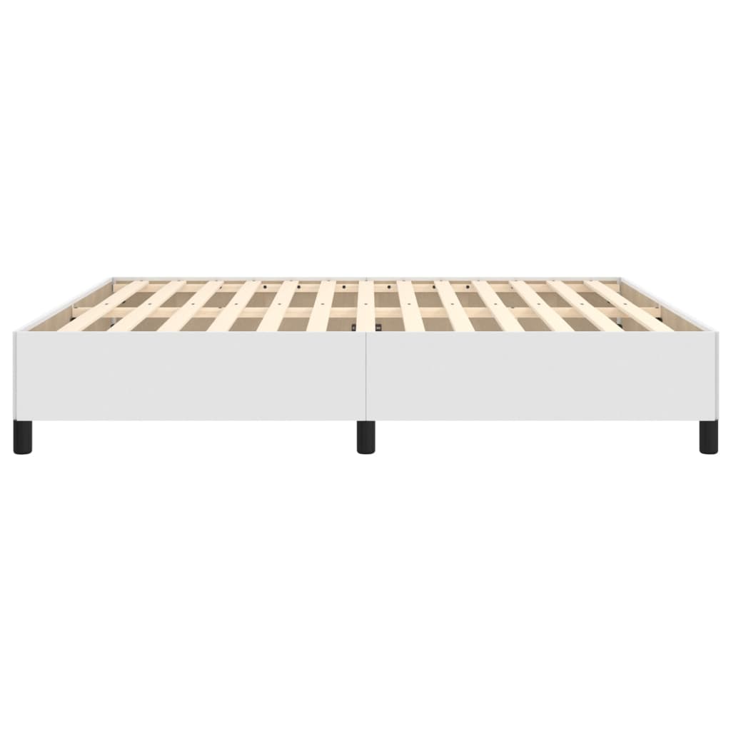 Cadre de lit sans matelas blanc 160 x 200 cm similicuir - 6