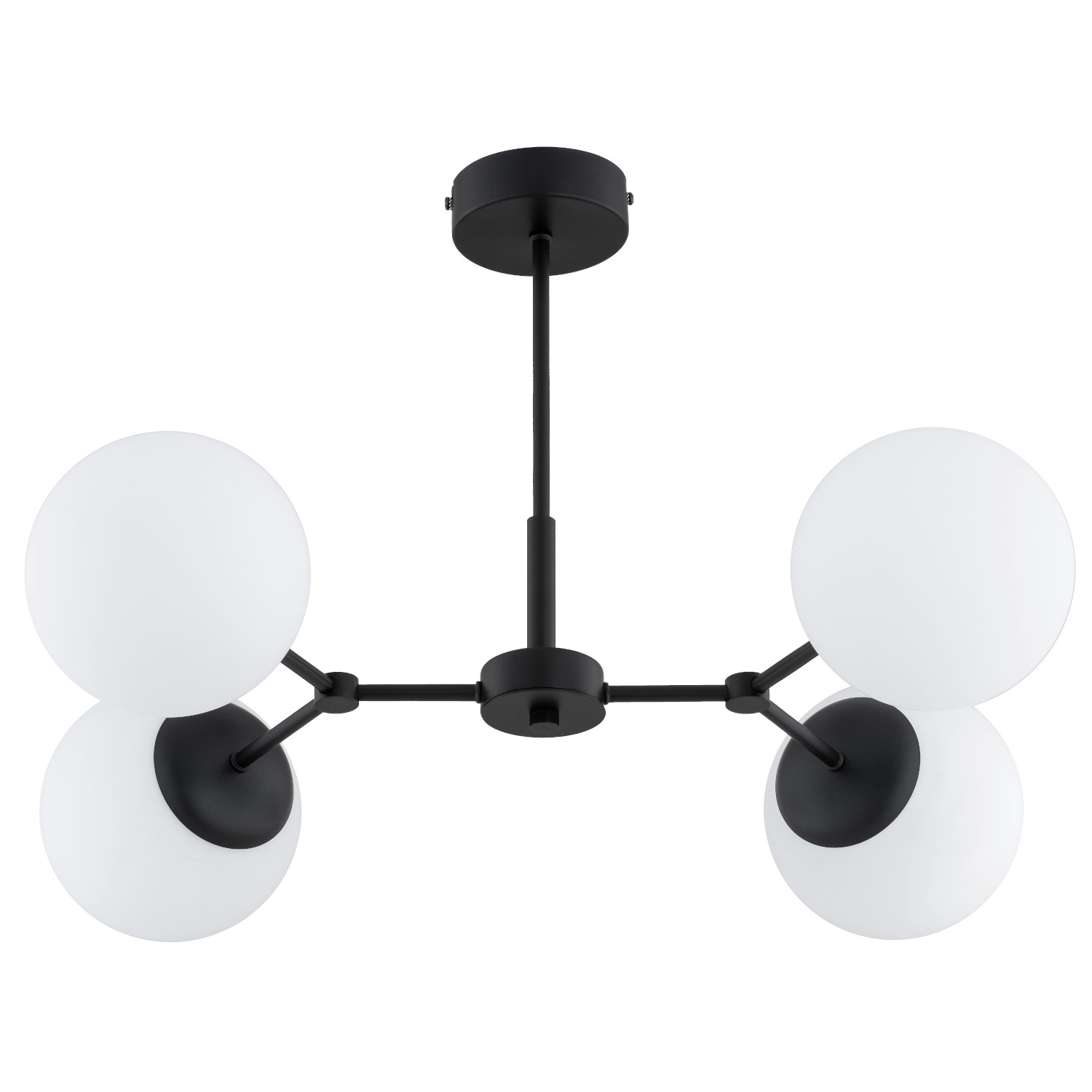 Lampa wisząca Foton czarno-biała 4xE14x10W nowoczesna wym: 51 x 38 x 60 cm szkło Alfa
