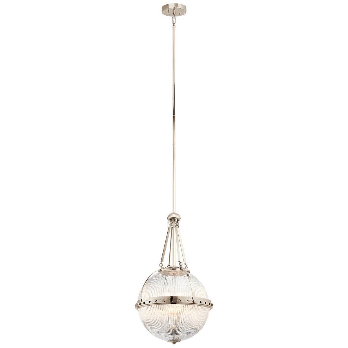 Lampă suspendată Kichler Aster, sferă din sticlă, 3xE14 60W, crom-argintiu, 38,4 cm, IP20