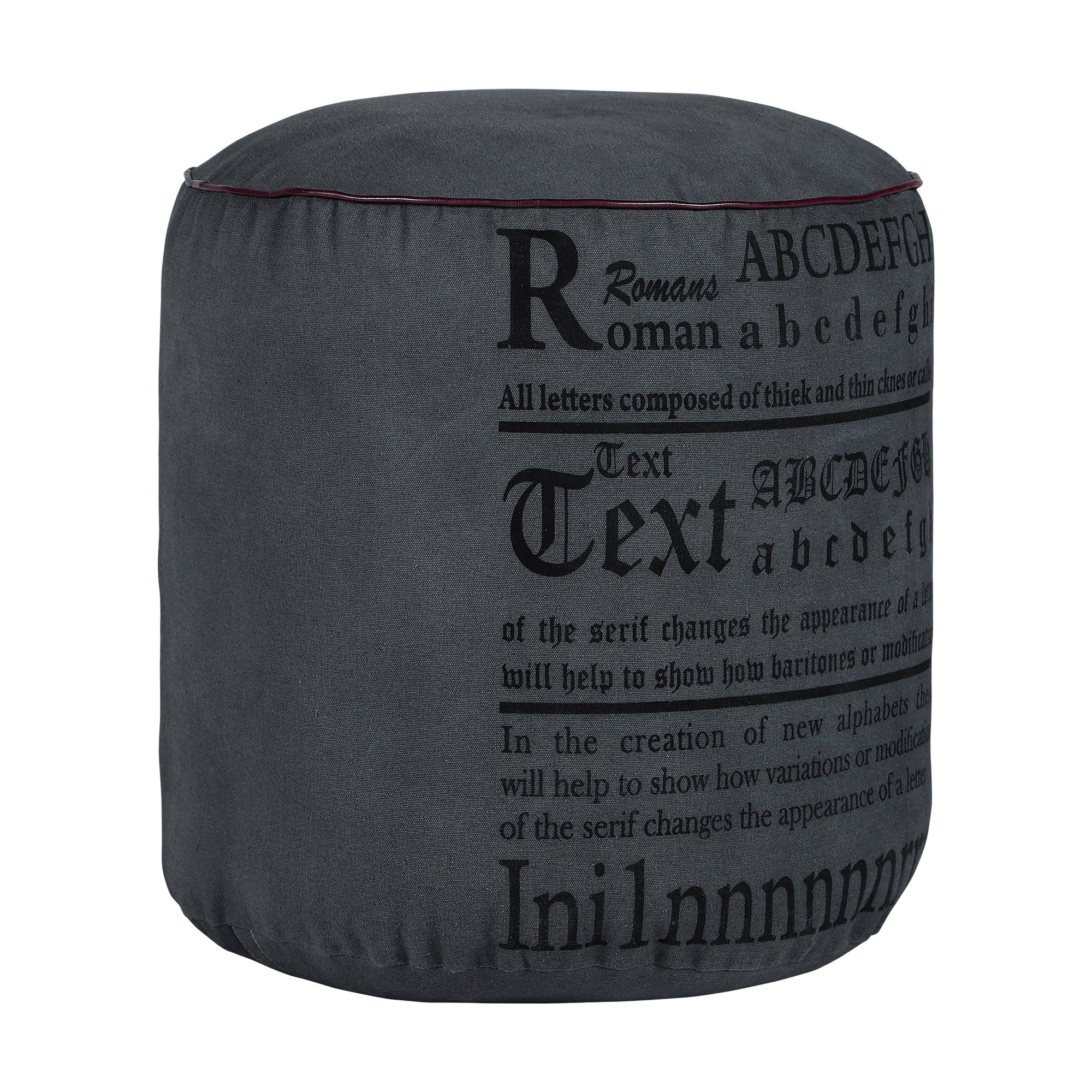 Womo-design asiento redondo ø 42x42 cm lienzo taburete st. louis antracita relleno de algodón puff pouf reposapíes hecho a mano cojín elegante cubo re
