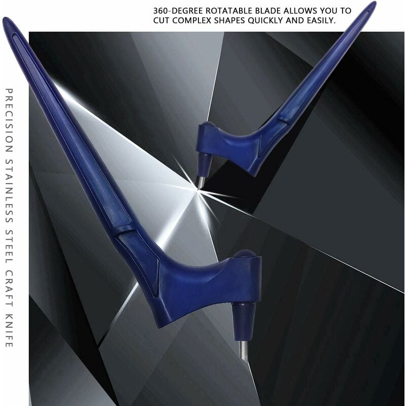 Outil de coupe d'artisanat, couteau artisanal de précision en acier inoxydable, outil de coupe d'art artisanal (3 lames, bleu) - 4