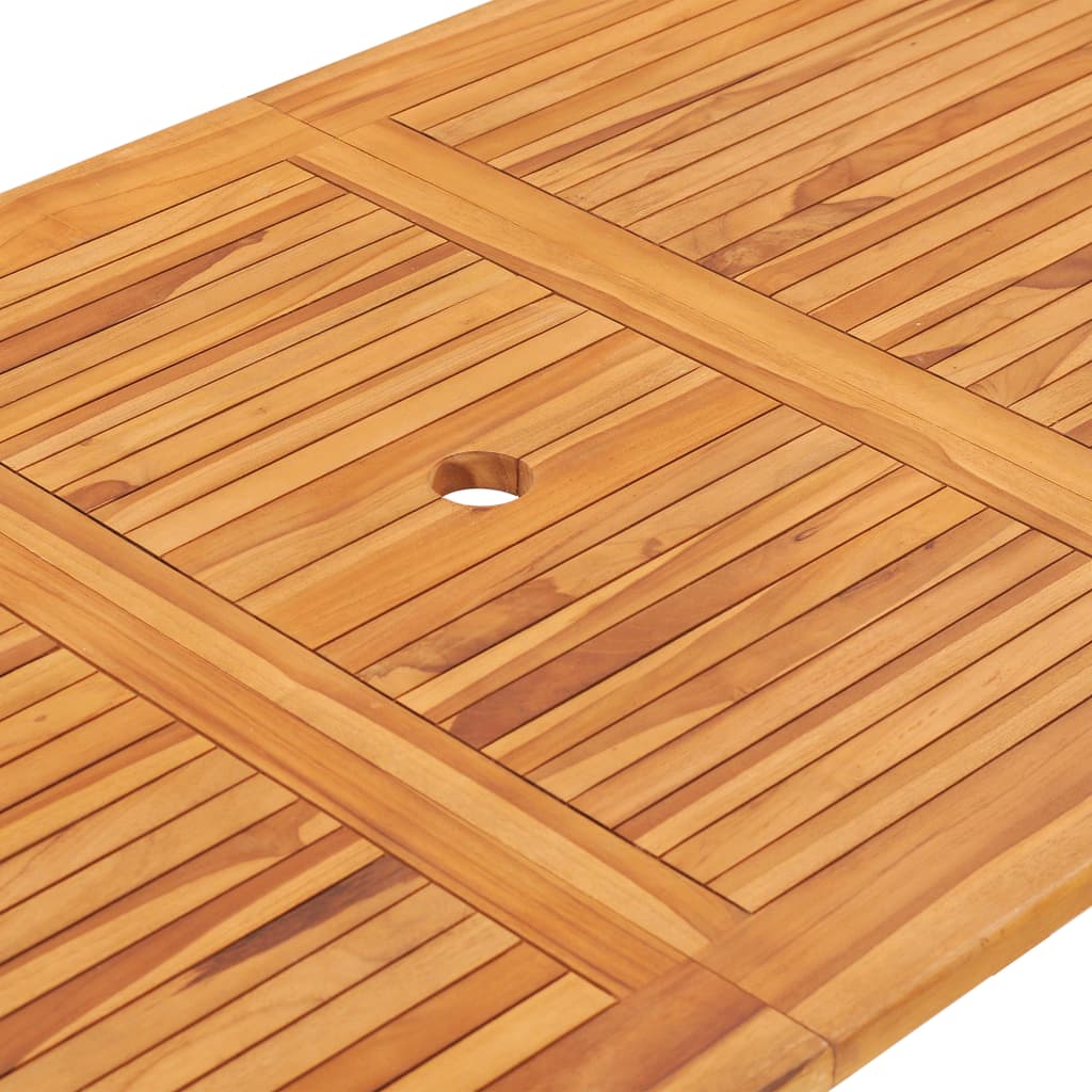 Table de jardin extensible ovale en Bois Marron 2 places - 5