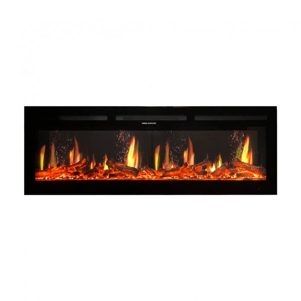 Décalque Mural Cheminée Flammes Réalistes - Vinyle Amovible - Pour Chambre Ou Salon