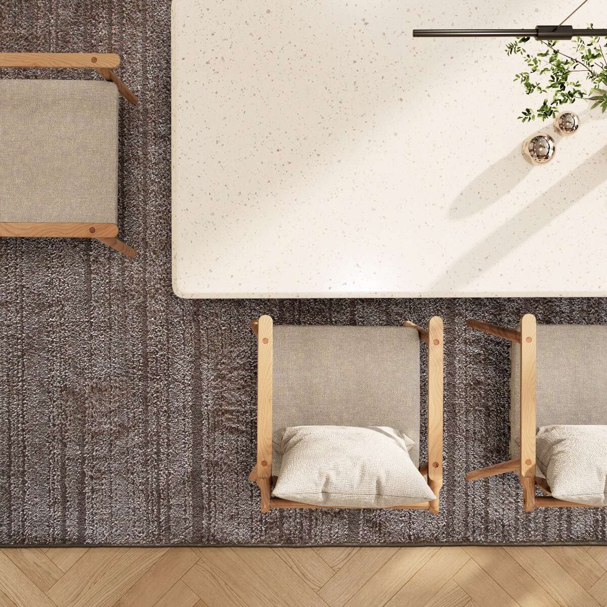 Tappeto contemporaneo in poliestere marrone 160x240 - 6