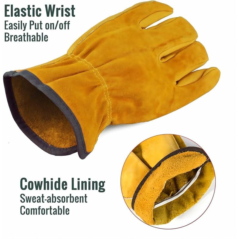 2 Paires(M) Gants de Travail Resistant Gant Anti Coupure Gant de Travail ProfessionelsGant de Jardinage Homme Femme pour La Construction Manutention B - 3