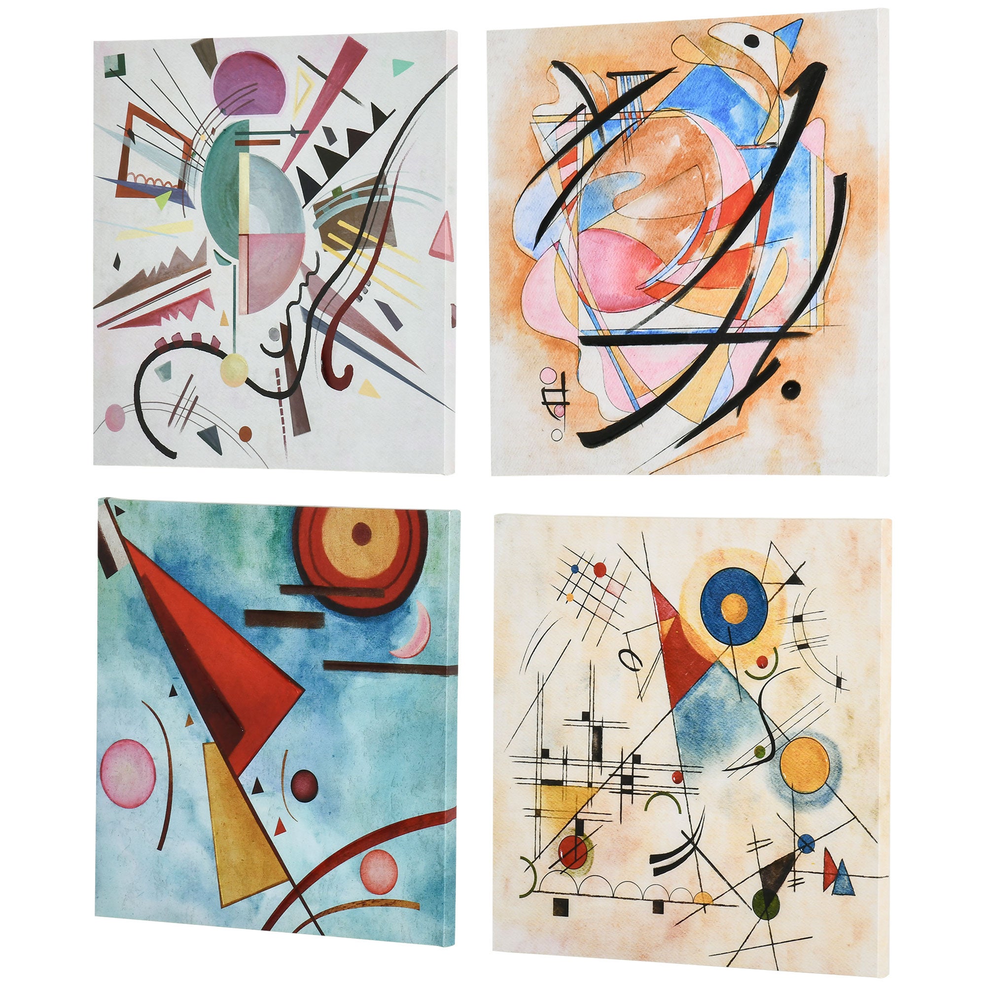 Cuadro De Tela Abstracto Moderno - 90x40 Cm, Colores Vivos, Hecho A Mano En Italia, Ideal Para Decoración