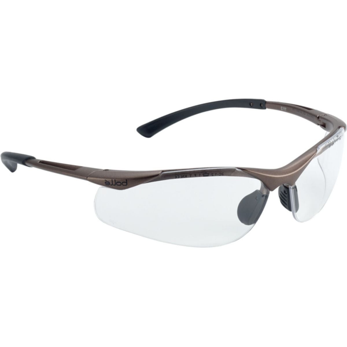 Okulary ochronne Bolle CONTOUR lekki nylon soczewki odporne na zarysowania i parowanie brązowe