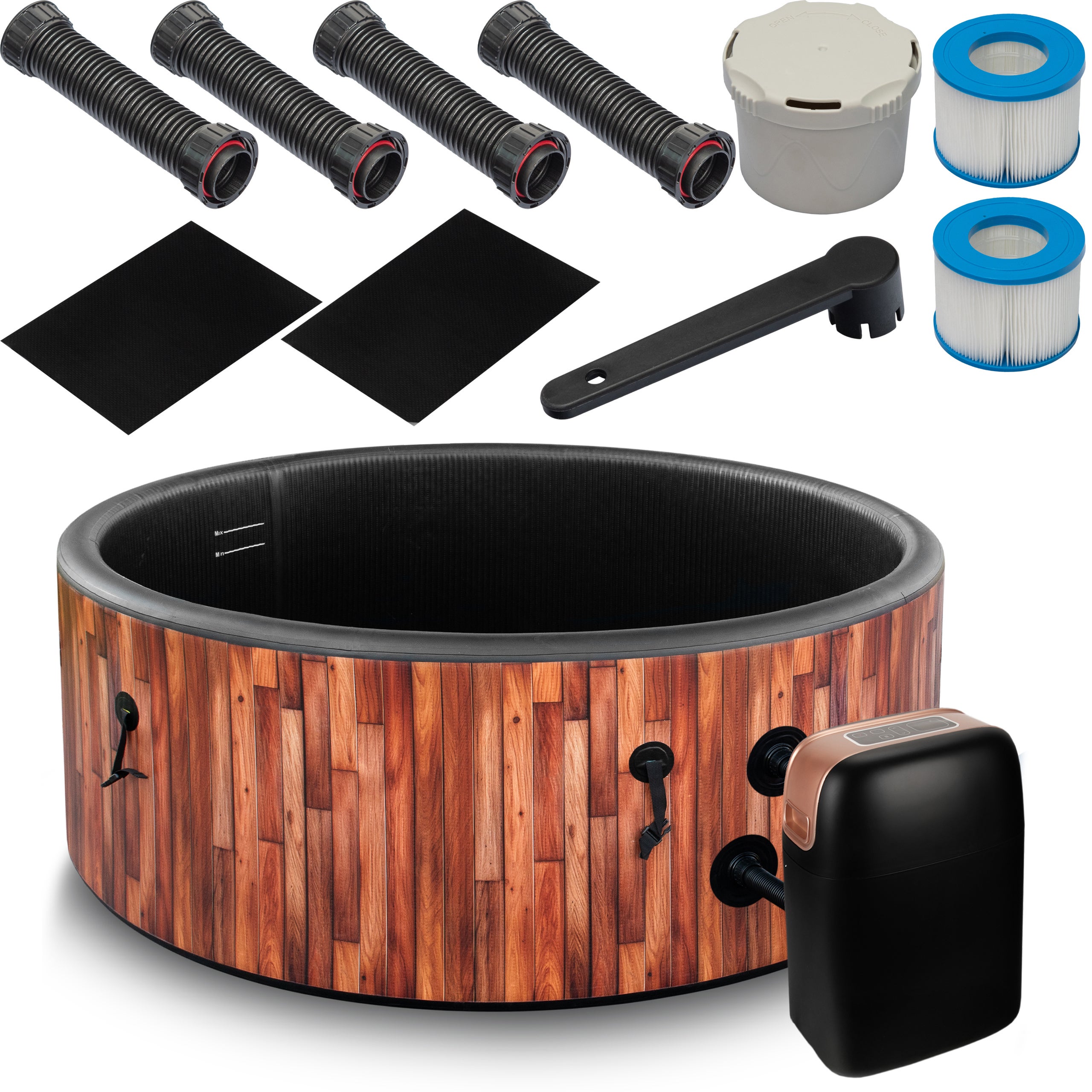 COIL SPA dmuchana wanna ogrodowa basen z hydromasażem 6 osób 2024 teak
