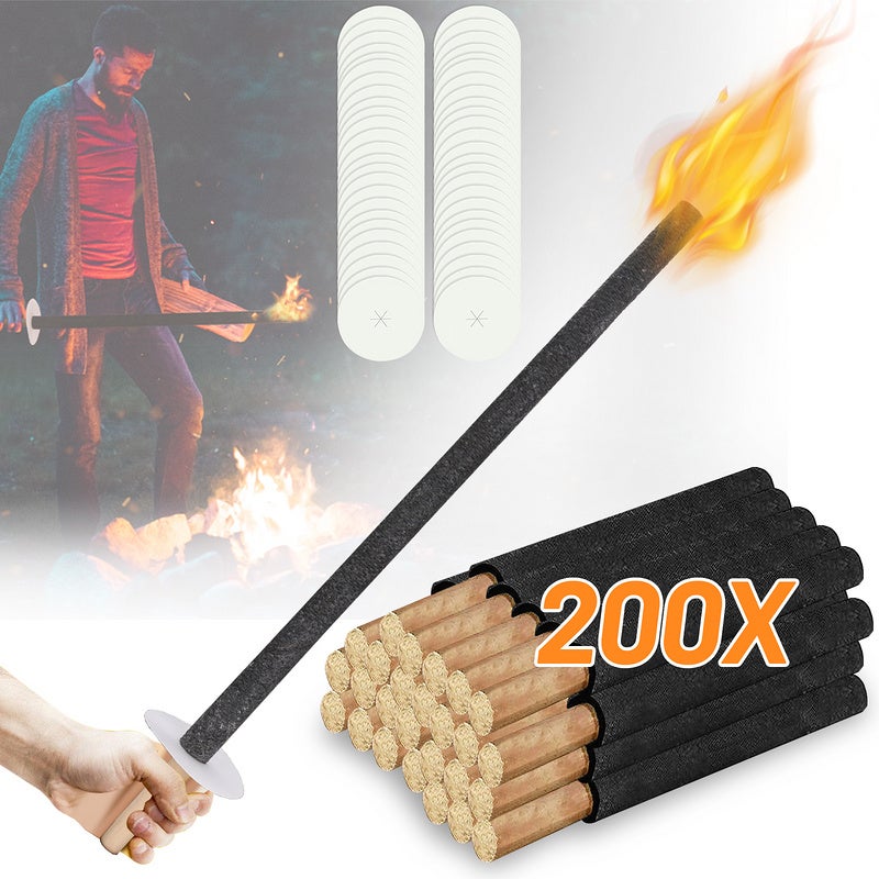 Torches En Cire Extérieur - Lot De 10, Durée 100 Min, Poignée Longue, Pour Jardin Et Randonnée