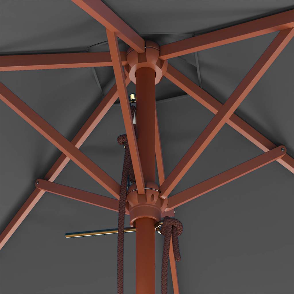 Maison Exclusive - Ombrellone da Esterni con Palo in Legno 150x200 cm Antracite - 8