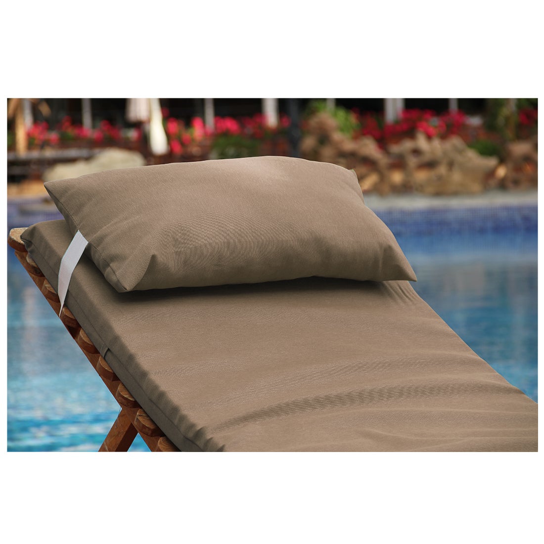 Colchón Desenfundable para Tumbona con Cojín 180x60x6 cm Arena Acomoda Textil. - 2