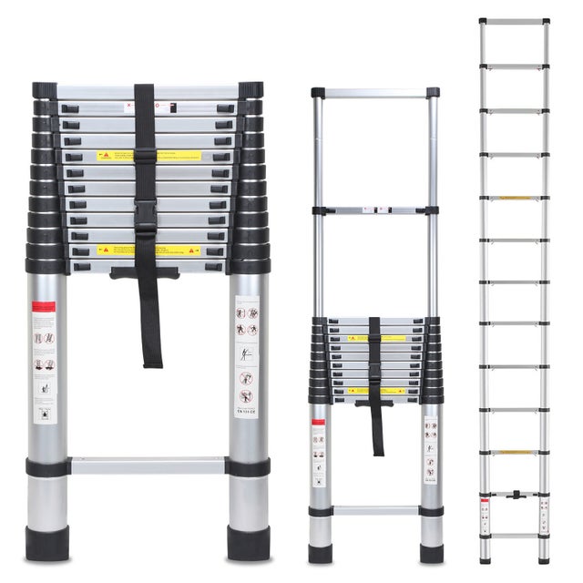 Escabeau echelle telescopique Premium 5m aluminium, antidérapante, multifonction
