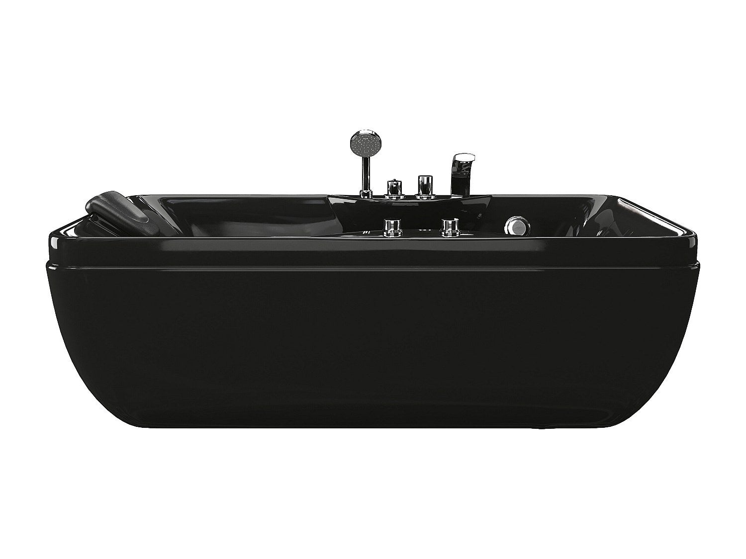 Baignoire balnéo noire - 1 place - 140L - 150 x 75 x 54,5 cm - Angle droit - GAVINO - 2