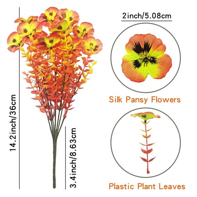18 Mazzetti Di Piante Finte Autunnali LELEE - Fiori Artificiali UV Resistenti Per Esterni E Interni