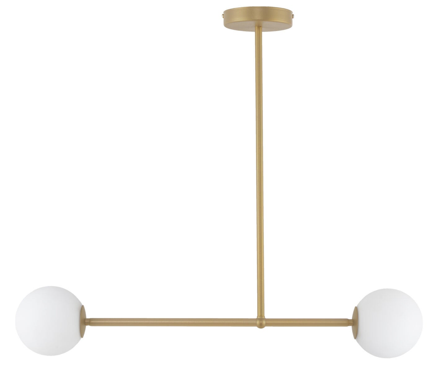 Lampa sufitowa wisząca Gama złoto-biała 2xG9x12W minimalistyczna wym: 60 x 80 x 12 cm metal SIGMA