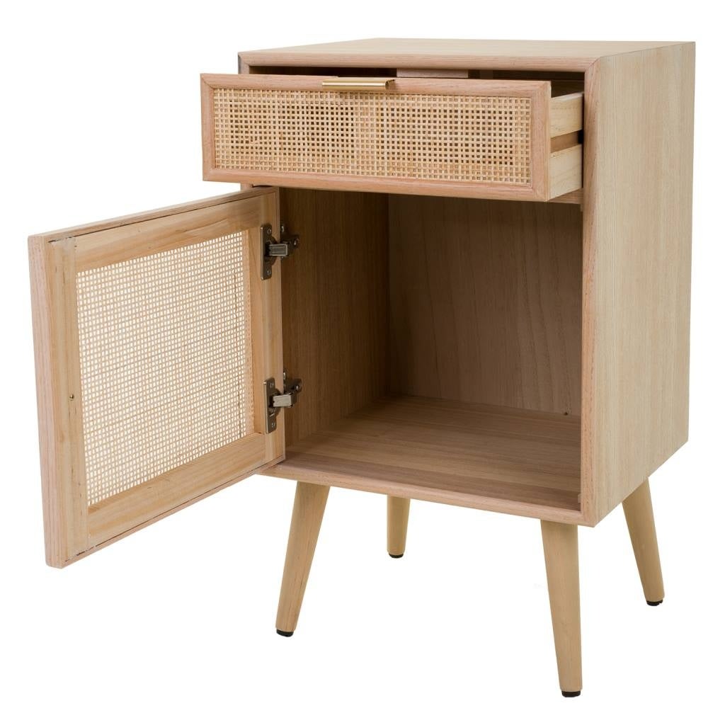 Table de chevet en MDF et grille, marron, 42x36,5x71 - 4