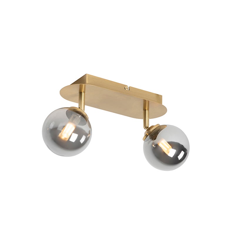 Reflektor złoty 2-punktowy regulowany z dymionym szkłem - Athens