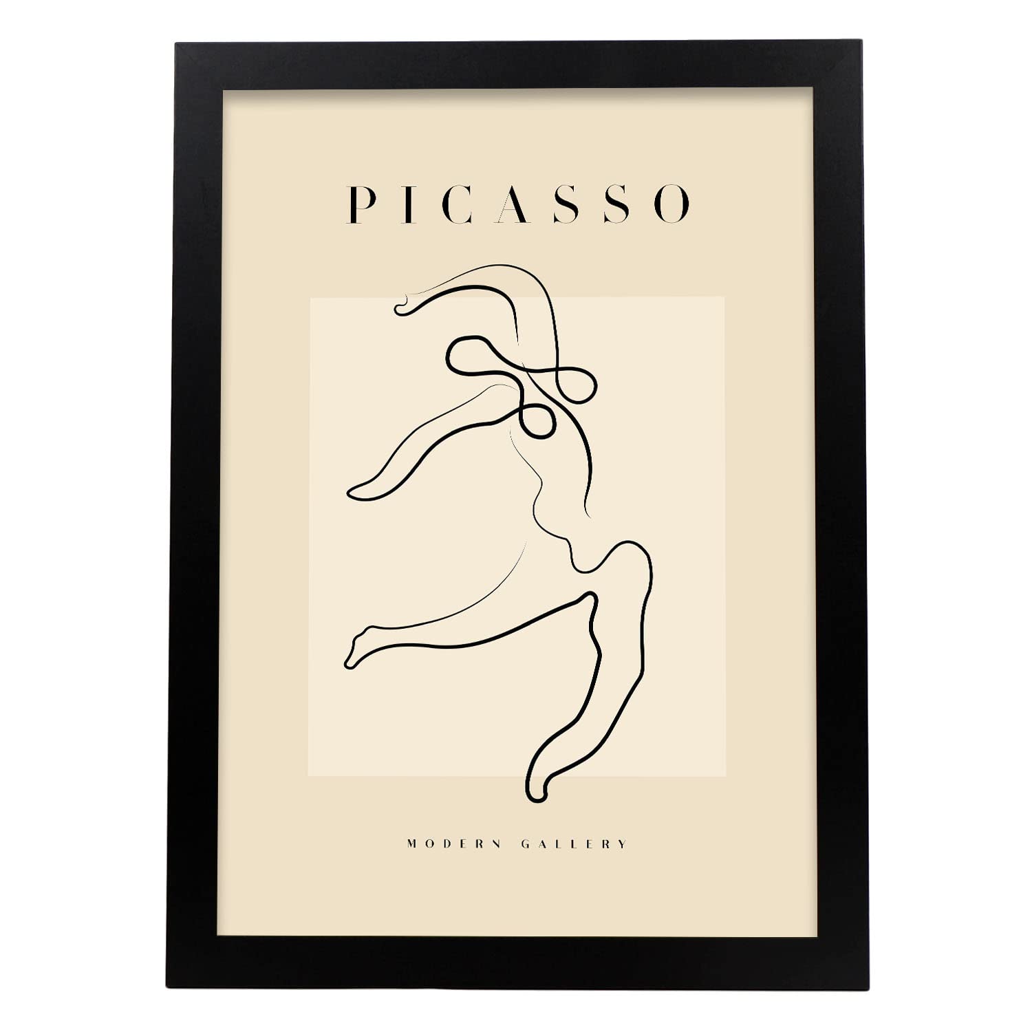 Nacnic póster de colección picasso 3 ilustraciones en estilo exhibición de arte surrealismo y cubismo para la tamaño a3 con marco negro