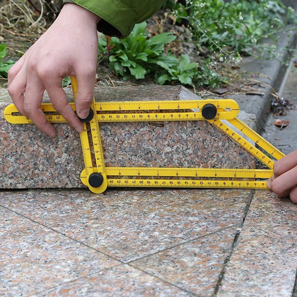 Règle De Mesure Multi-Angle ALLOMN - Localisateur De Trou Pour Carrelage - Acier Inoxydable