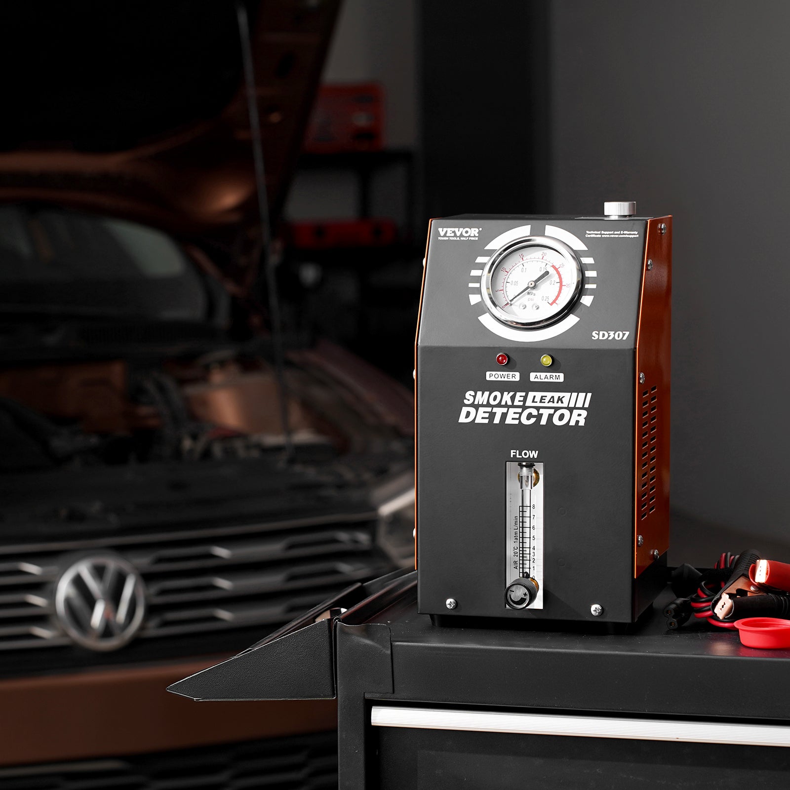 détecteur fuite de carburant,VEVOR 2 Modes,pompe à Air intégrée,manomètre et débitmètre,testeur fuite de tuyaux du système d'échappement voiture - 8