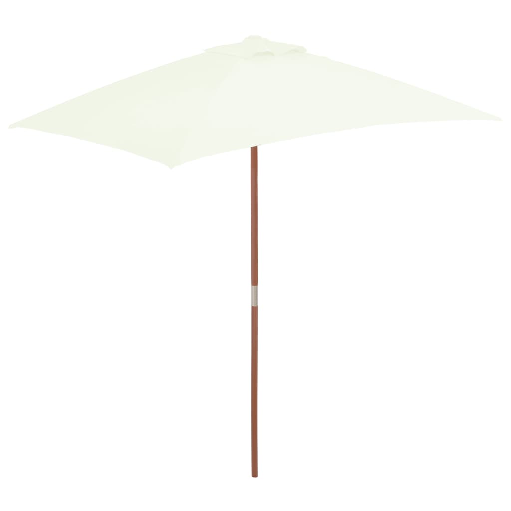 Parasol De Jardin Rétro ⌀ 150 Cm - Mât En Bois De Hêtre, Toile Polyester Recyclé | Inclinable, Housse Incluse - 8