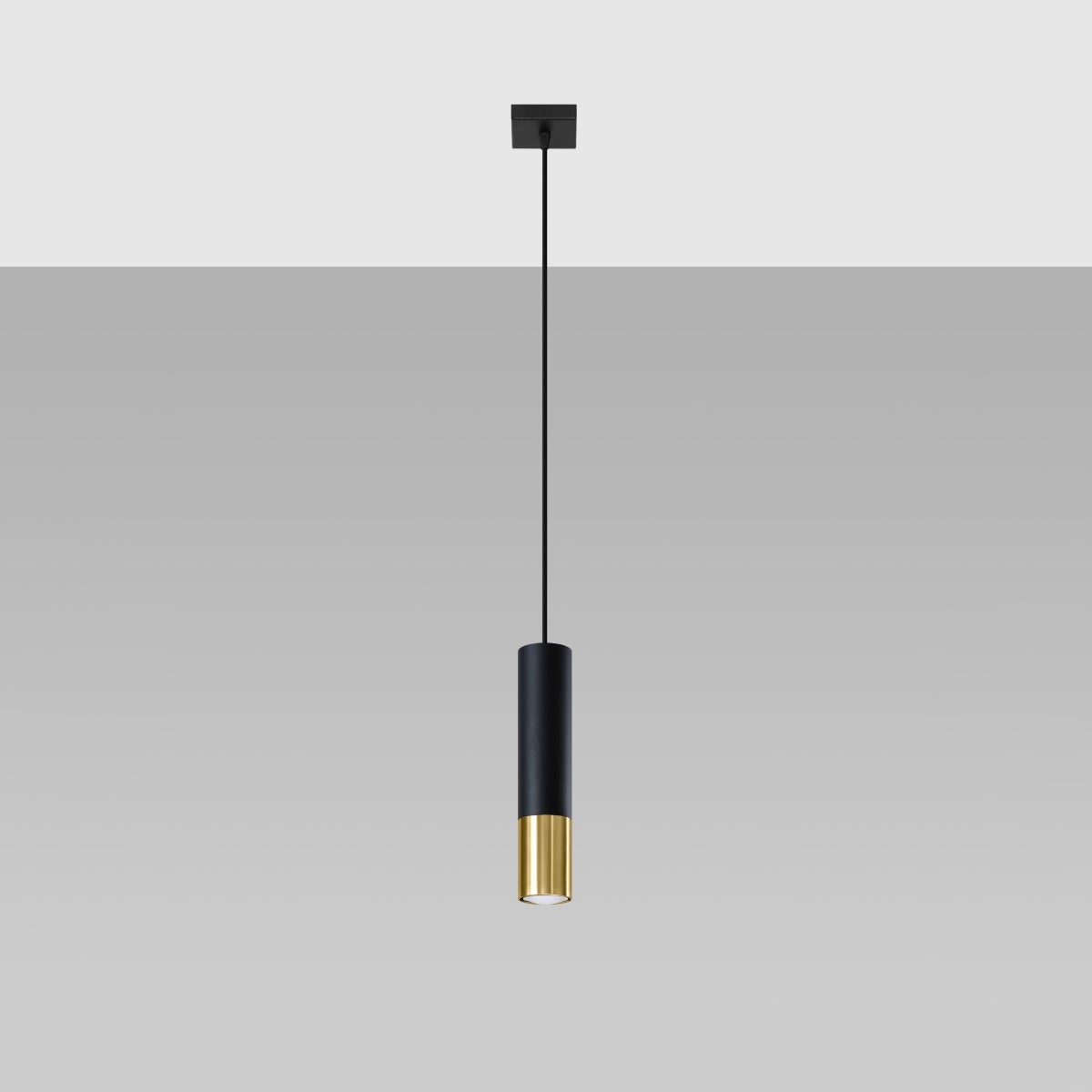 Lampa wisząca ZARPEX 1 czarny/złoty LED 4000K - 8x8x100cm Sollux