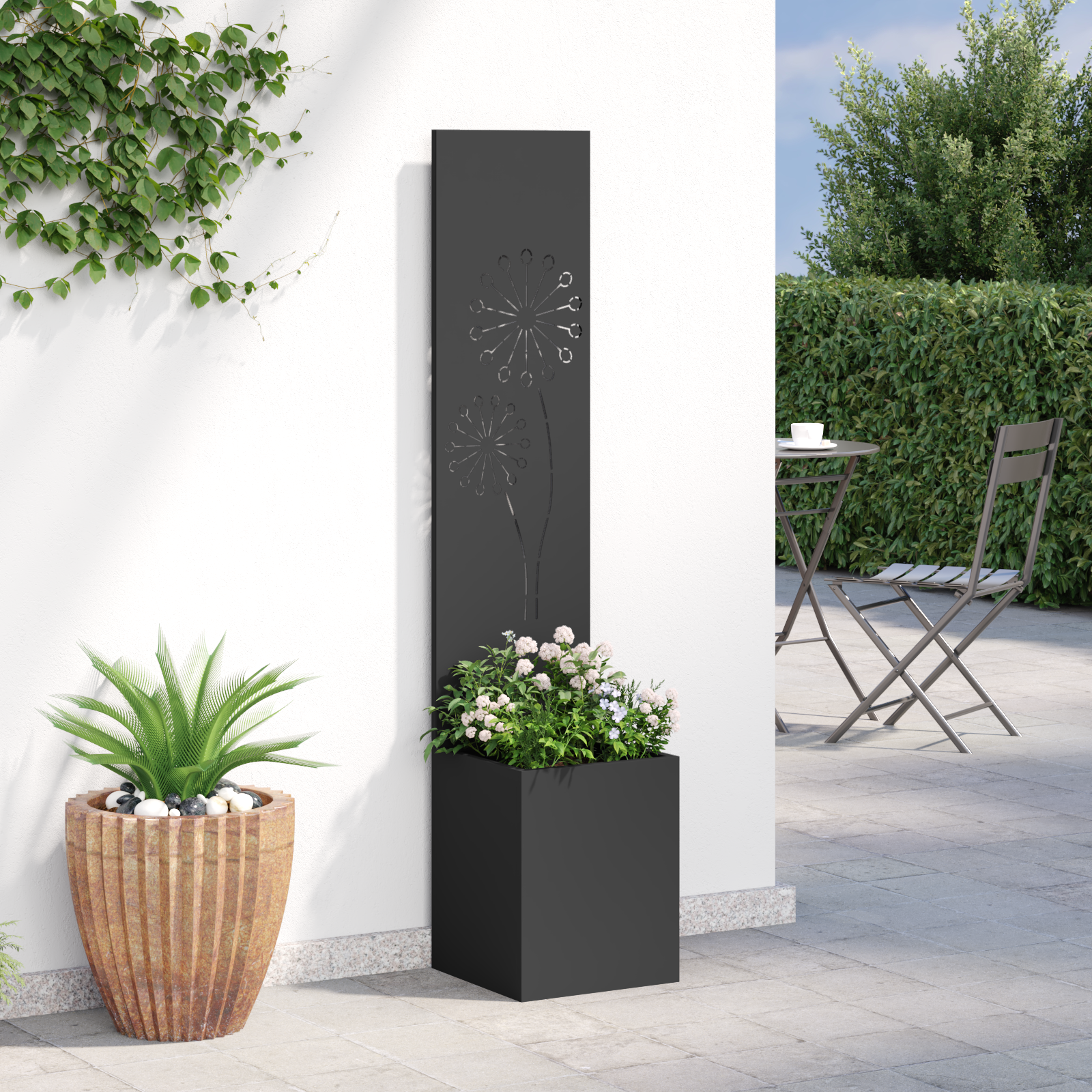 Écran de confidentialité de jardin Noir 32 x 32 x 150 cm vidaXL - 4