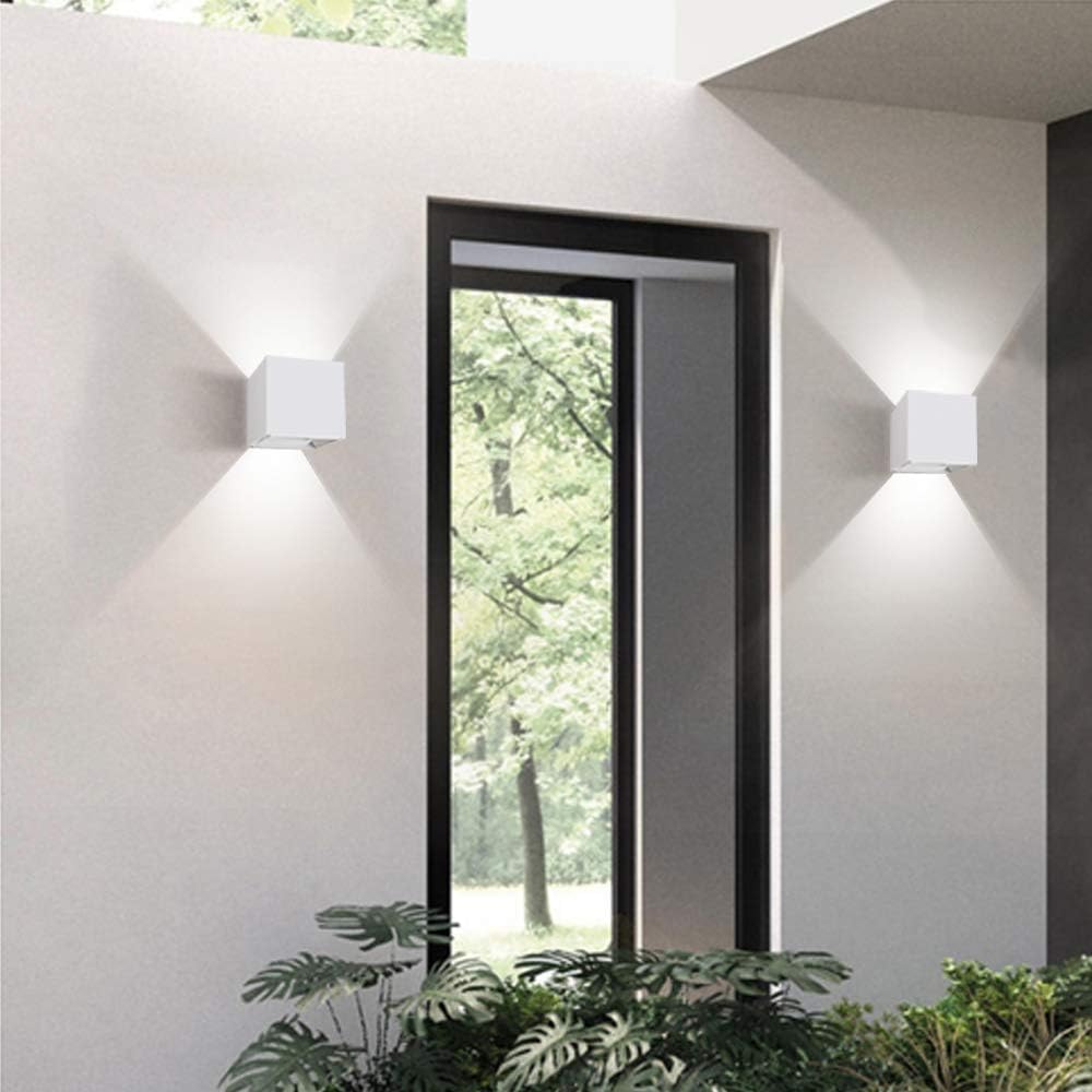 Applique murale extérieure/intérieure à faisceau lumineux réglable, cube LED étanche IP65, 22 W - 7