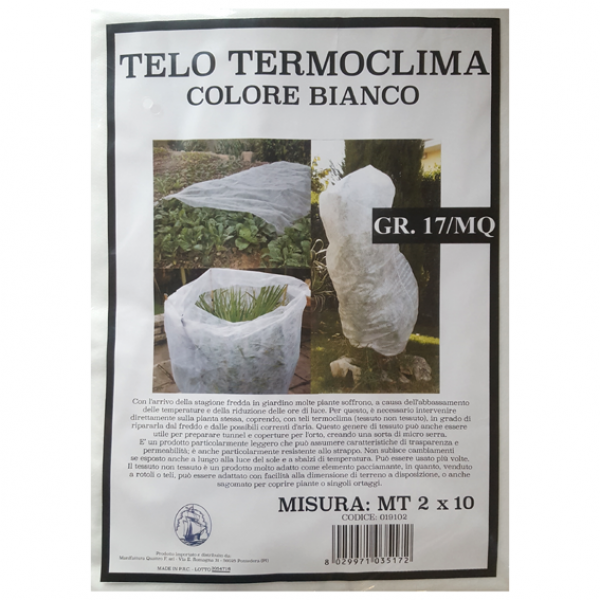 Telo Termico Antigelo In TNT 2.4x10 M - Grammatura 17 G/m², Traspirante, Per Protezione Piante In Inverno