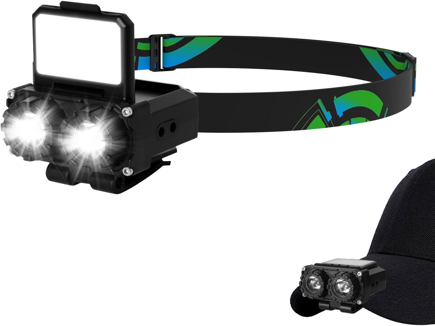 Lampe étanche Camping Lampe Frontale LED Rechargeable USB-C - 230° étanche IPX4 Avec Détection De Mouvement éclairage 230° Large