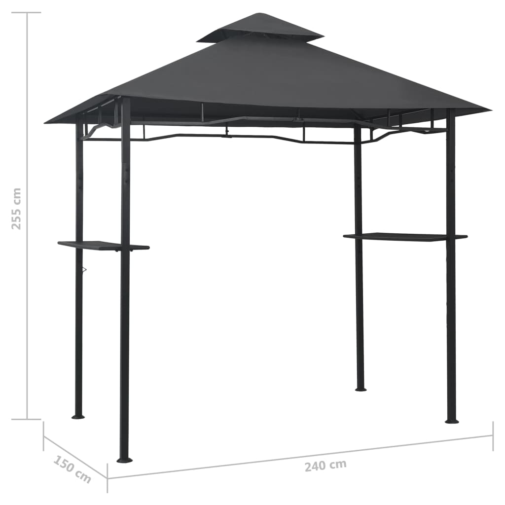 Tonnelle de jardin de barbecue 240x150x255 cm Anthracite Acier CFW400050 - 7