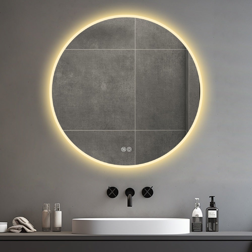 Miroir Rond LED 80cm Salle de Bain avec Éclairage Dimmable, Anti-Buée, 3 Températures de Couleur, Miroir Maquillage Moderne - 3