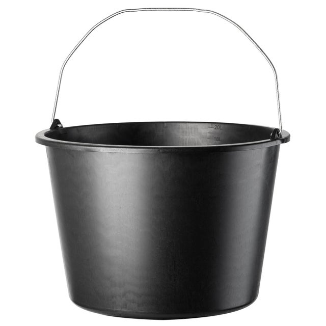 WIADRO BUDOWLANE 20L GOSPODARCZE PLASTIKOWE OGRODNICZE MOCNE CZARNE ZAPRAWĘ