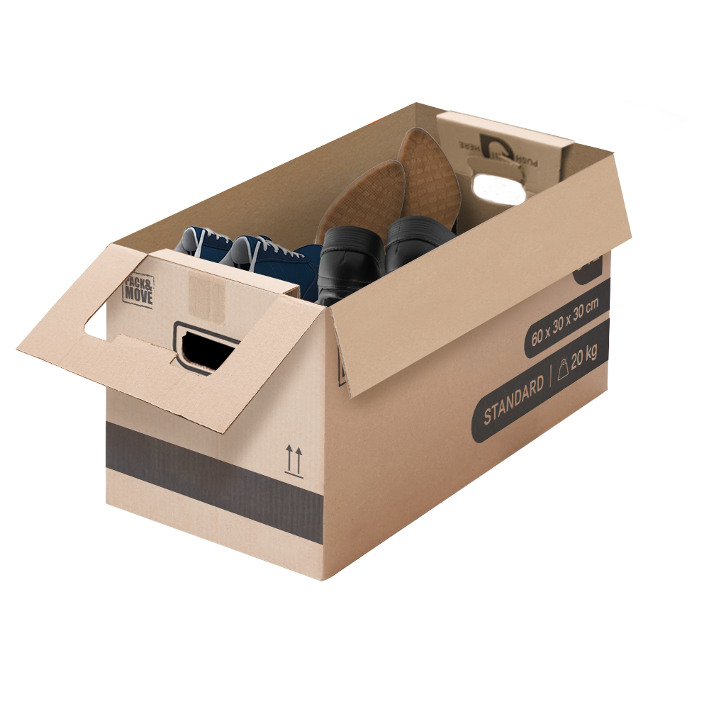 Pack and Move - Lot 600 cartons déménagement stockage standard - 60 x 30 x 30 cm - Poignées renforcées - 7