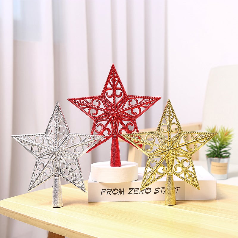 Topo de árvore de Natal, decoração de Natal, copa de árvore de Natal, enfeite de árvore de Natal, 20 cm (dourado) - 8