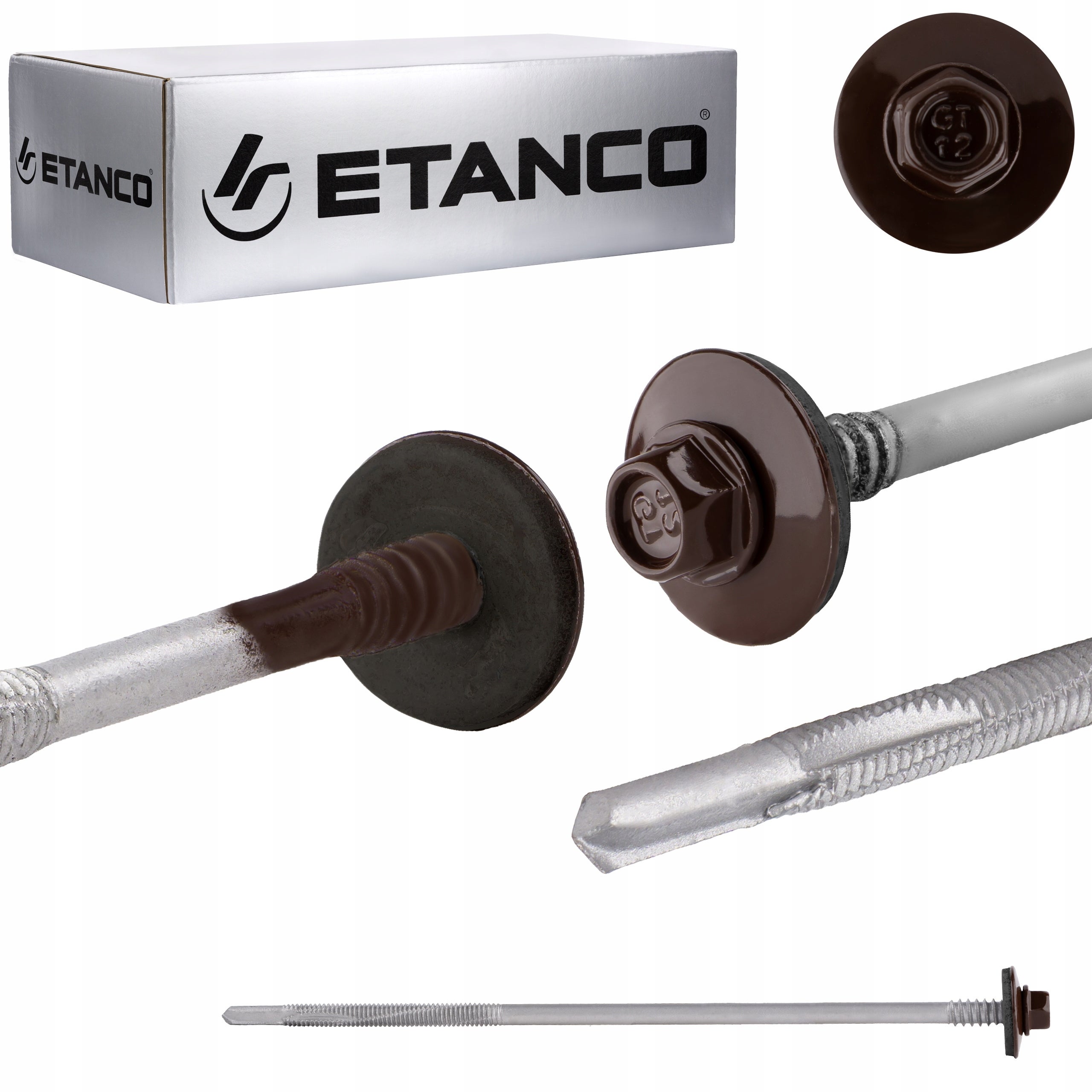 Wkręty do płyt warstwowych Etanco GTR12 SP 5,5/6,3x185mm RAL 8017 100szt