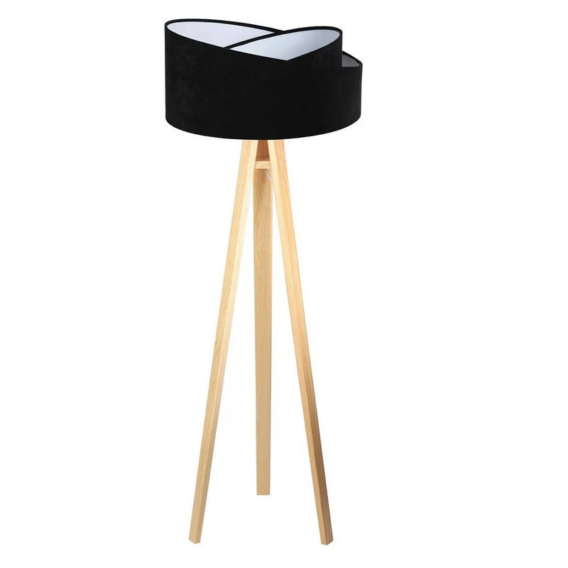 Lampa stojąca GEMSTONE czarna/sosna