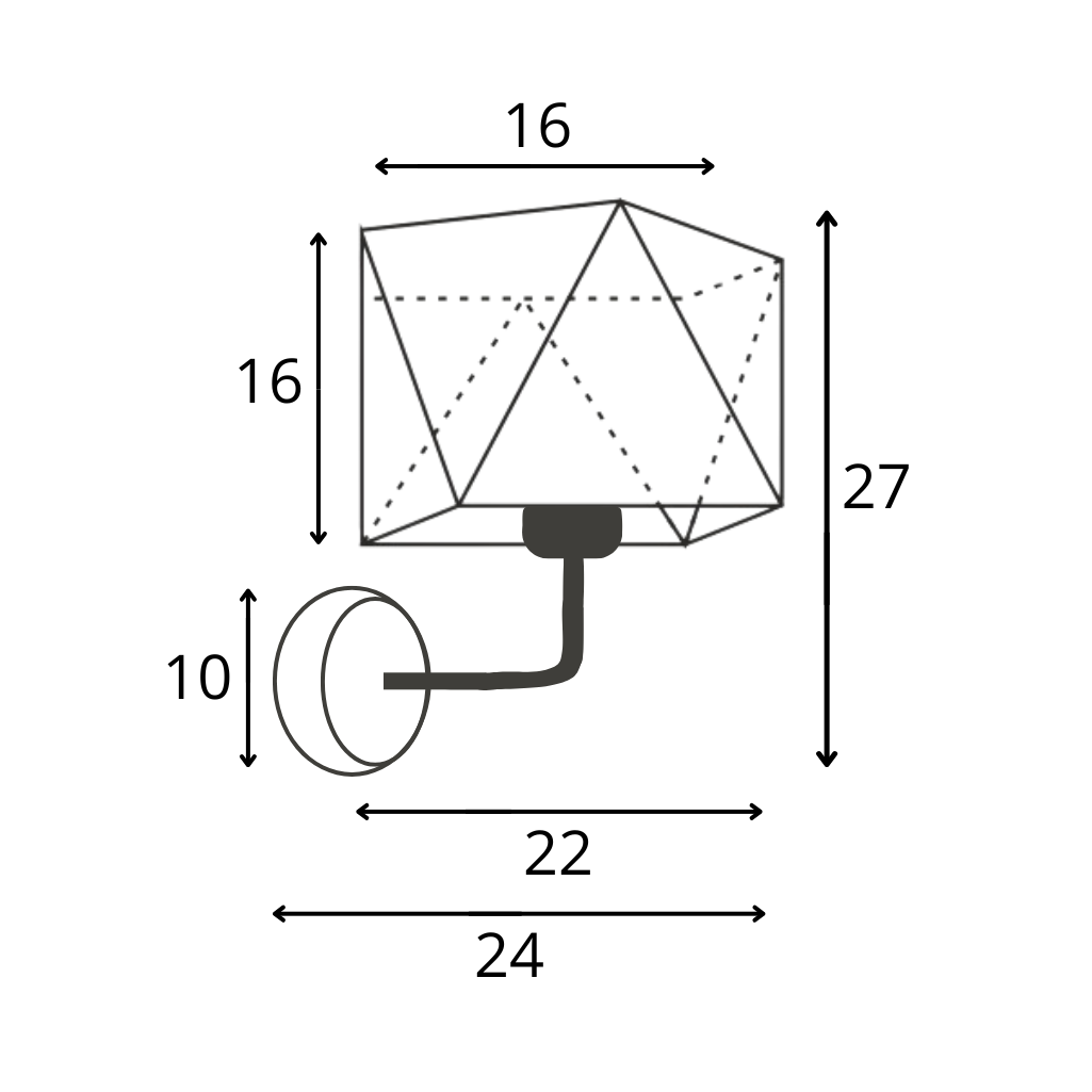 Kinkiet fajka lampa ścienna lampa na ścianę z abażurem diament BURNE - 5