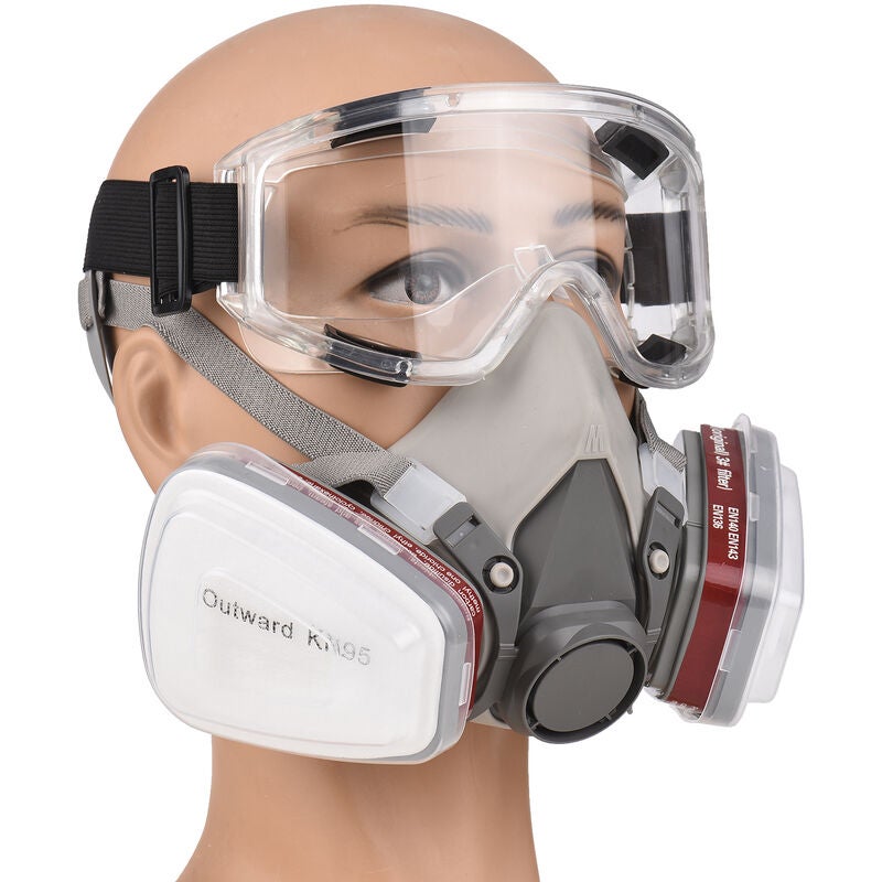Demi-masque Respiratoire Réutilisable 6200 avec Lunettes - Protection Peinture, Soudage, Vapeurs Organiques - 3