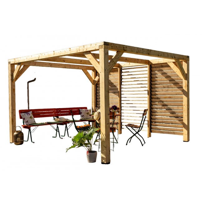 Pergola Autoportante Marron En Bois 10 6 M Leroy Merlin pergola-autoportante-marron-en-bois-10-6-m-leroy-merlin