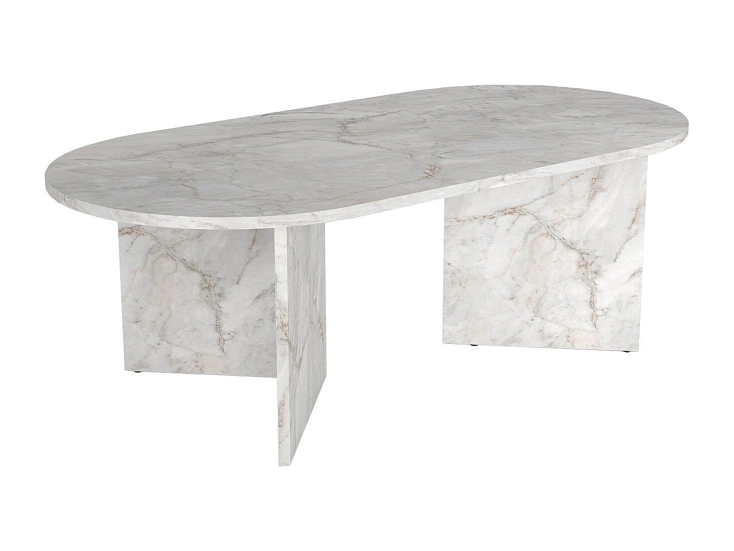 Table basse - Effet marbre blanc - TOPANIA - 3