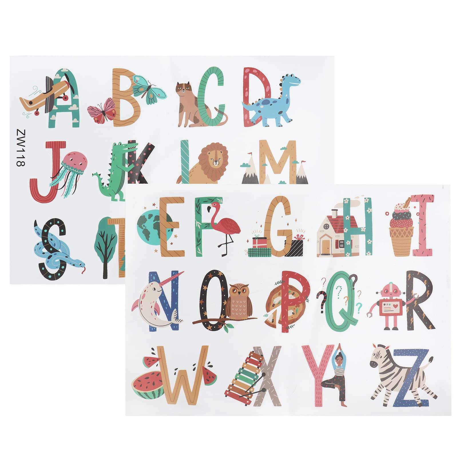 STICKERS MURAUX ANIMAUX PLANTES LETTRES ANGLAISES STICKERS MURAUX ÉDUCATIFS ET DÉCORATIFS POUR LA DÉCORATION DE CHAMBRE D'ENFANT - 2