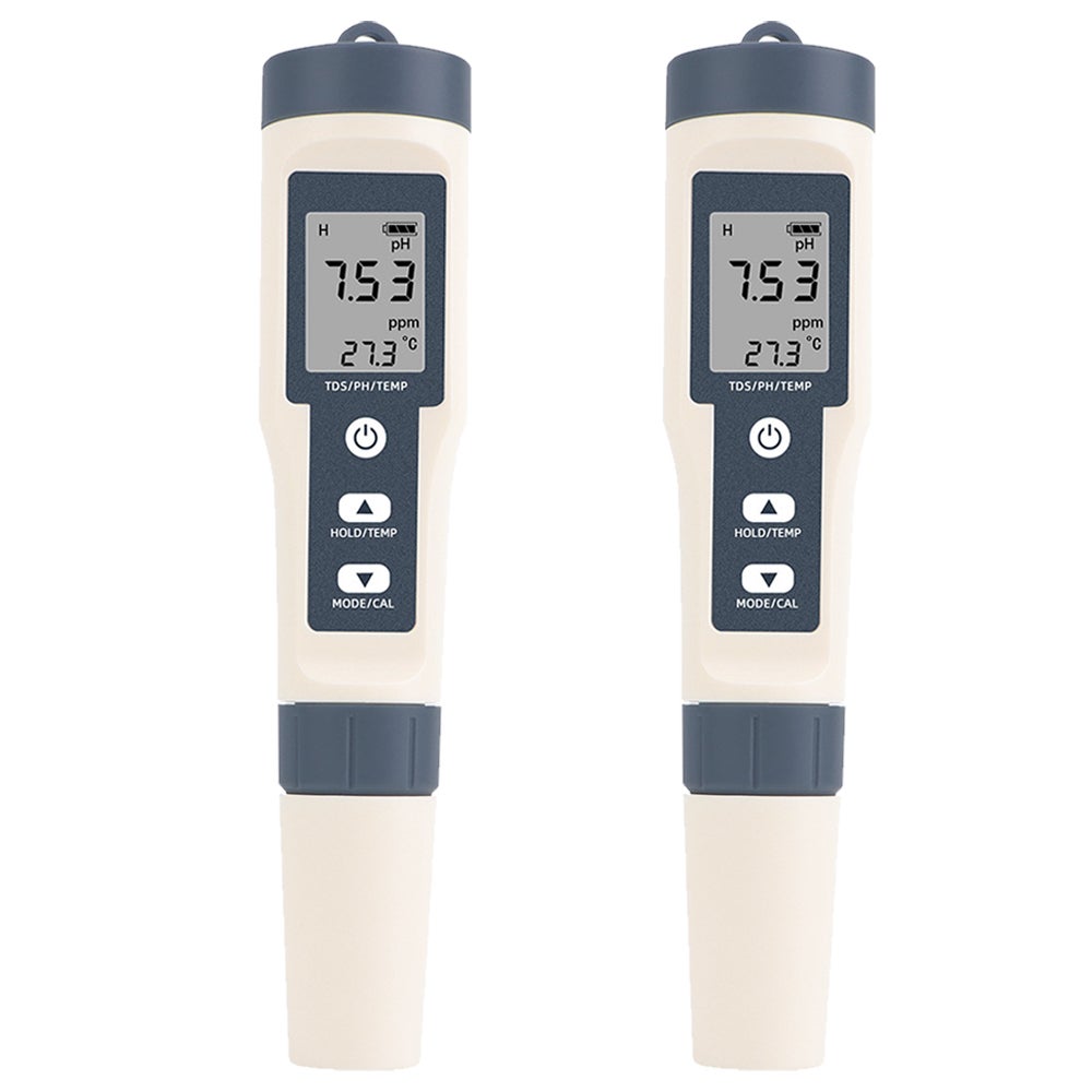 Tester wody basenowej 2 sztuki, miernik temperatury PH i TDS 3 w 1, cyfrowy długopis do testowania jakości wody (bez baterii)