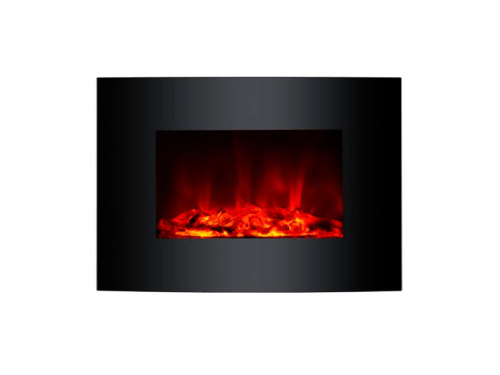 Cheminée électrique 2kW verre trempé noir avec télécommande - 8