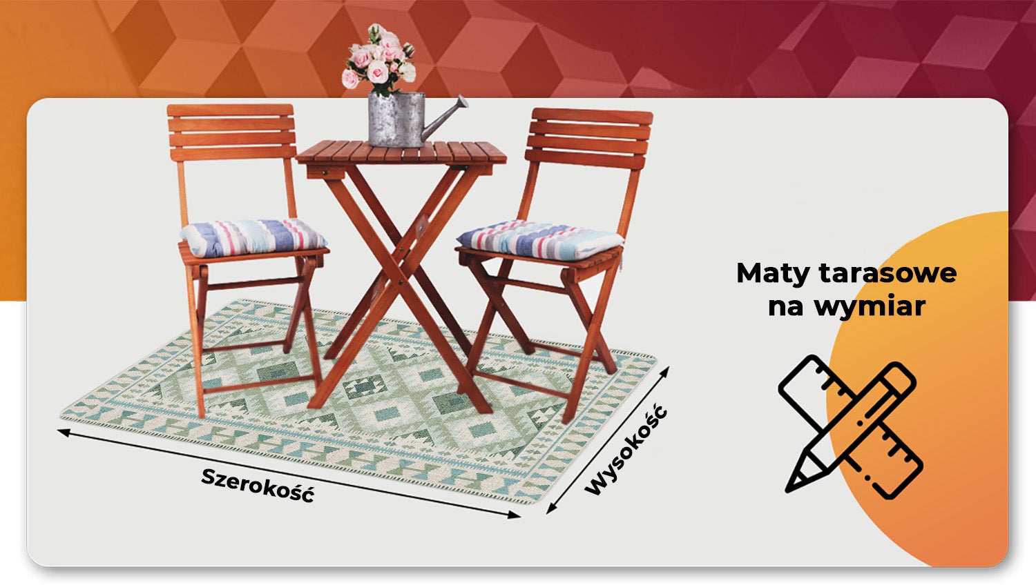 Tapis en vinyl extérieur décoratif losanges verts élégants style moderne terrasse 100x50 – Tulup - 6