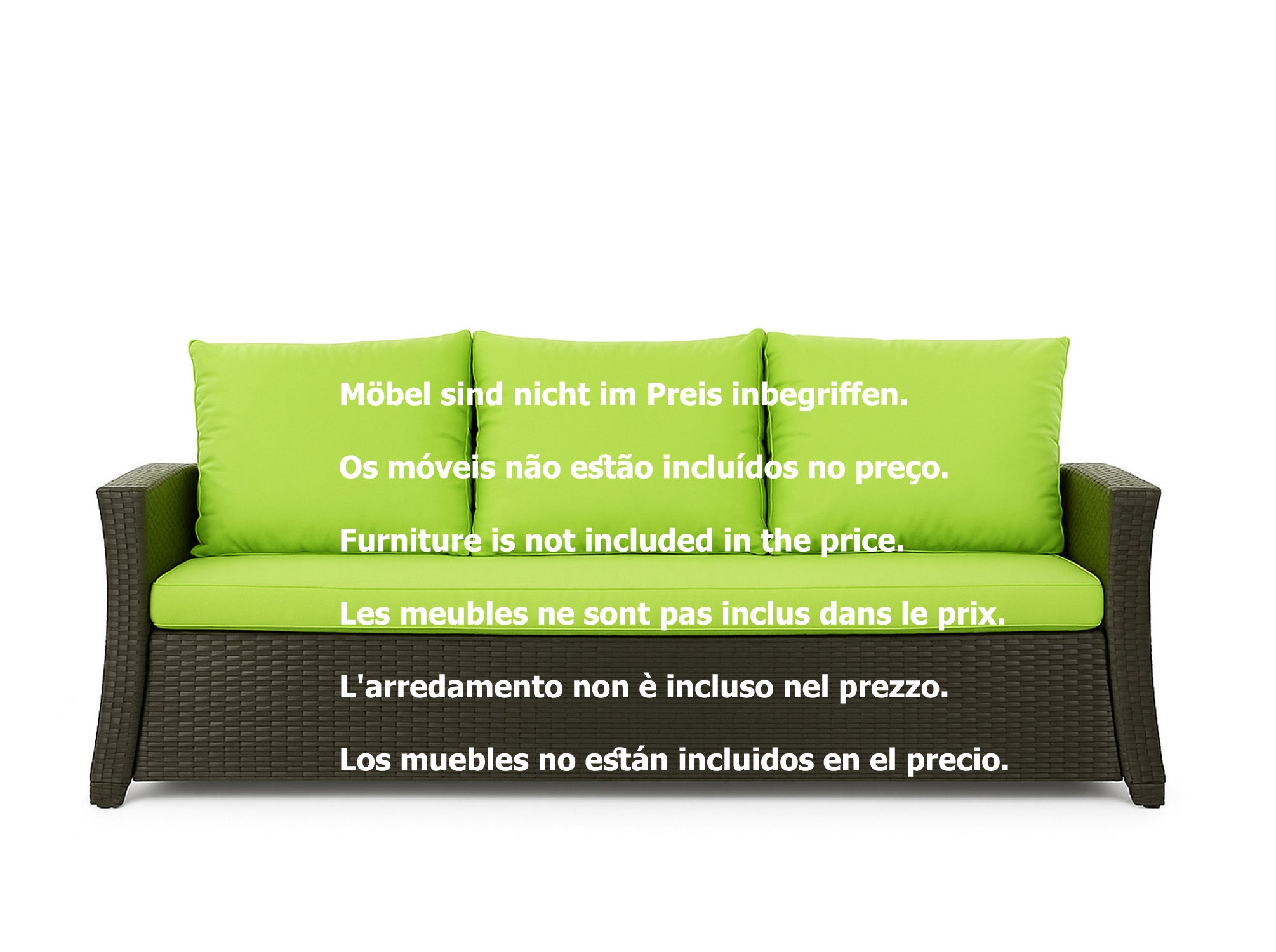 Coussin De Banc De Jardin 2 Places Olive Grove - Housse Zippée Lavable, Coloris Citron Vert - 116x48x6 Cm