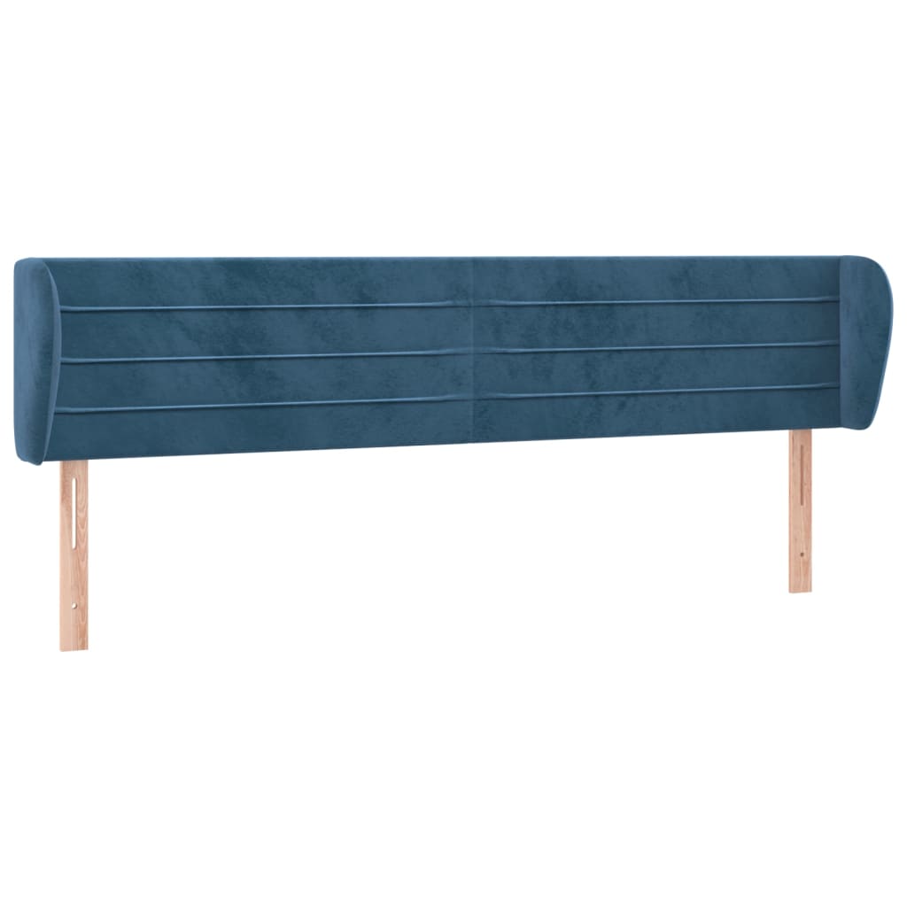 Maison Exclusive - Tête de lit avec oreilles Bleu foncé 163x23x78/88 cm Velours - 2