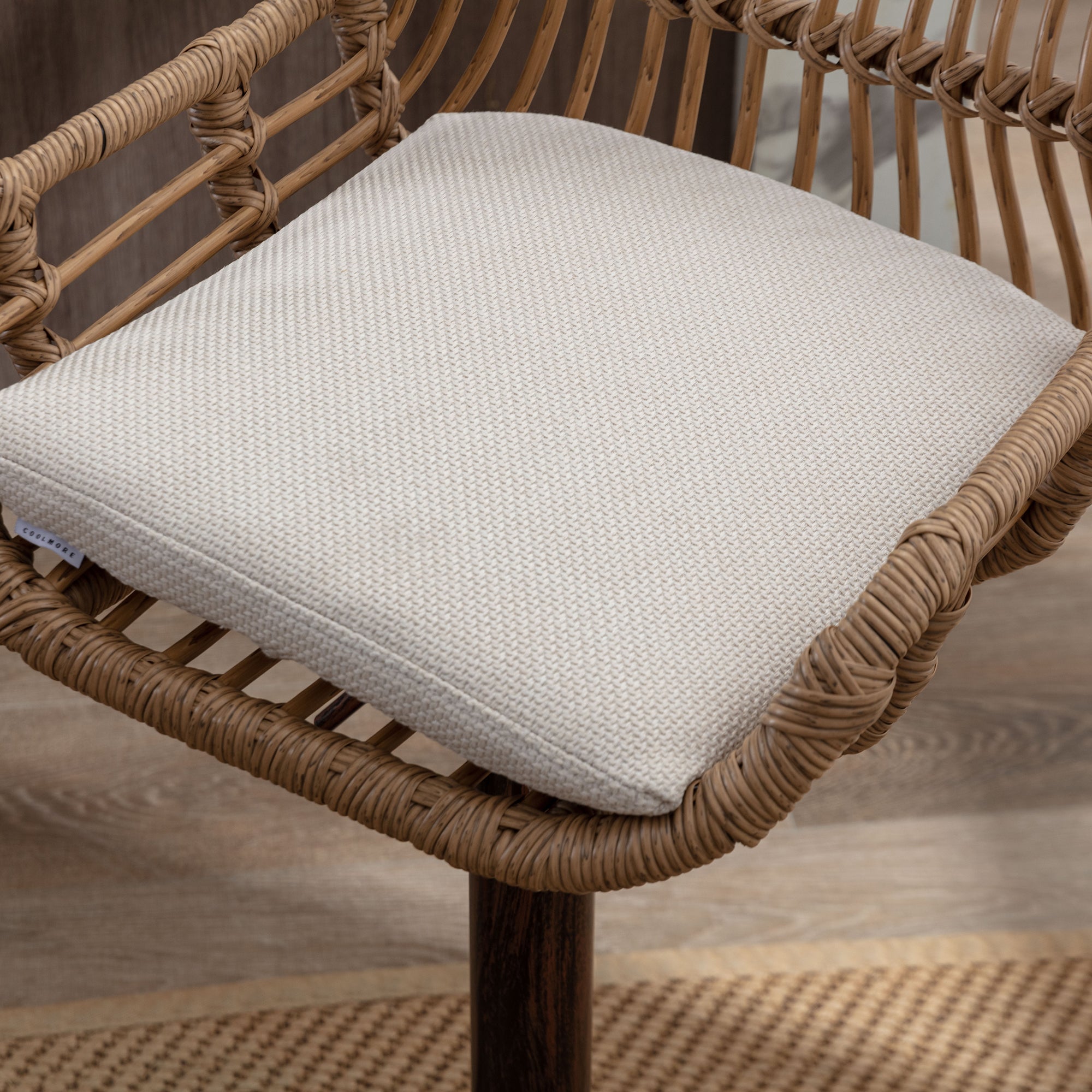 Ensemble de 2 tabourets de bar en rotin avec repose-pieds, chaises réglables, 49 x 48 x 89 cm, beige - 6