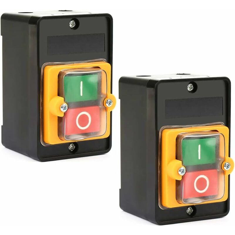 2 pcs Commutateur à Bouton Poussoir, AC220V / 380V 10A Interrupteur à